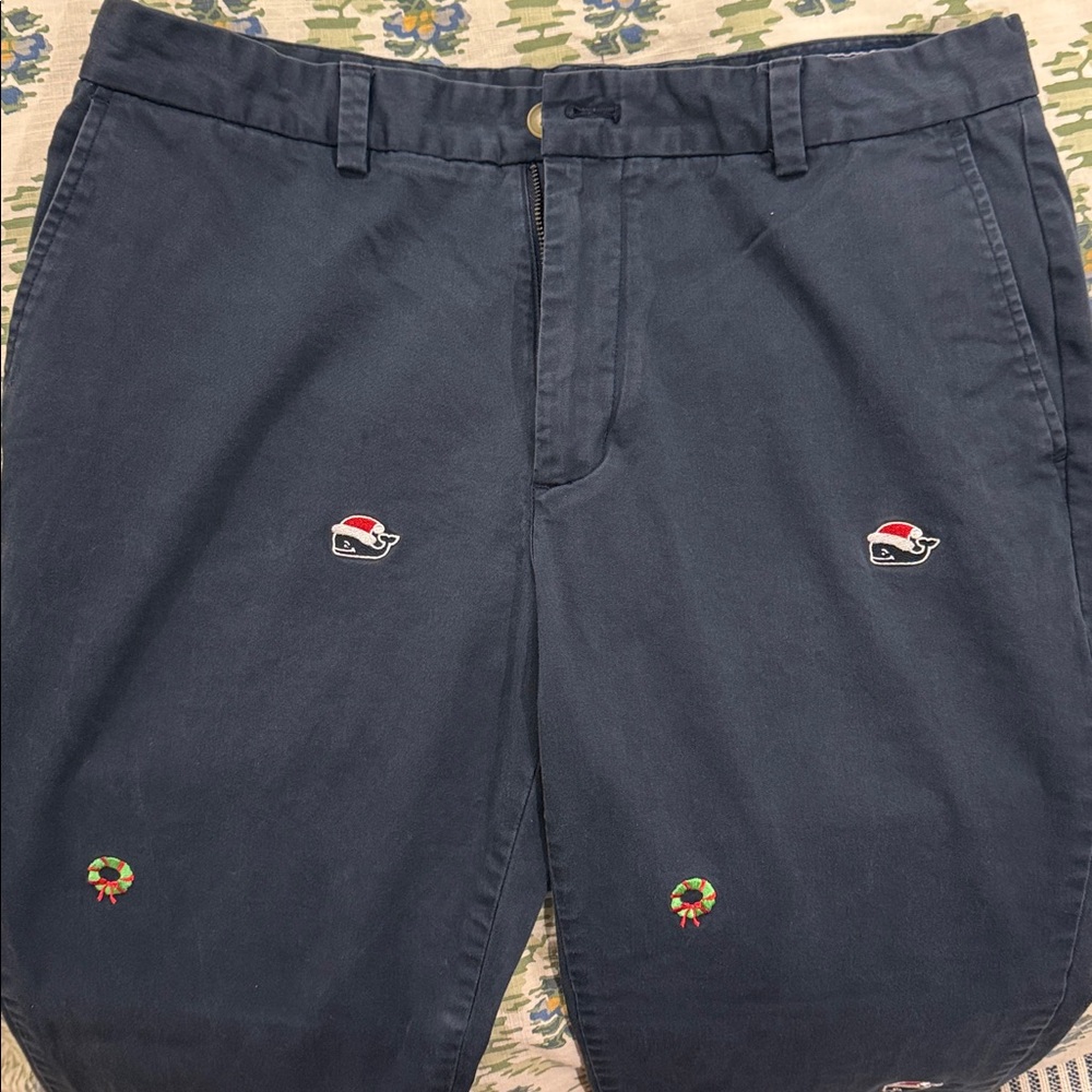 Vineyard Vines Christmas embroidered Breaker Pant 34x34 - Picture 5 of 6